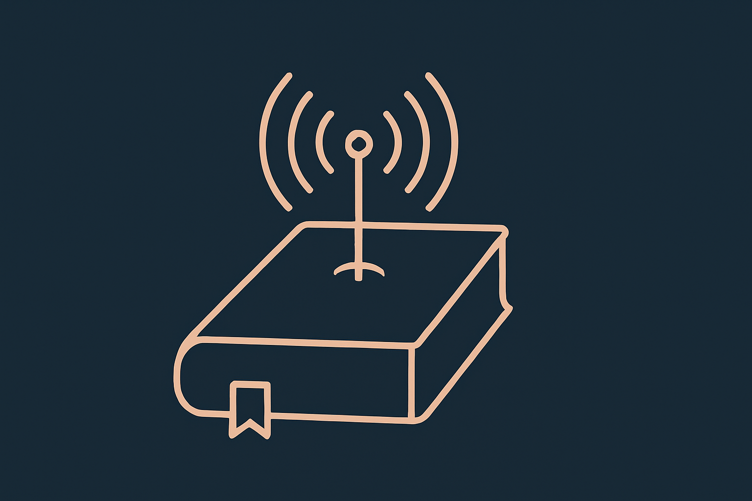 een boek met een antenne om een auteursplatform weer te geven