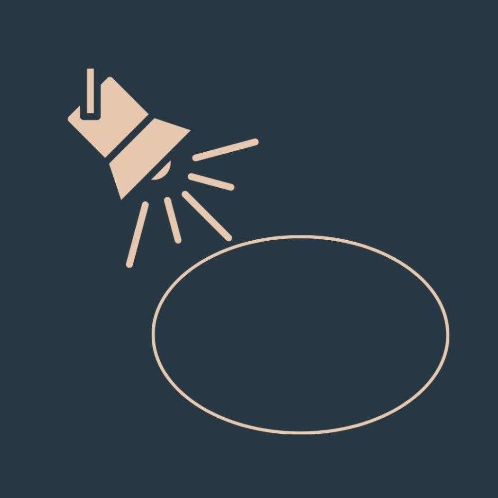 Spotlight die lege cirkel verlicht