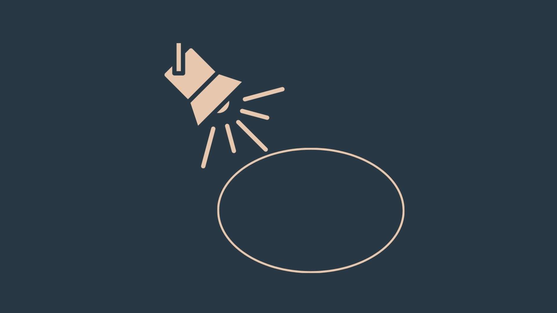 Spotlight die lege cirkel verlicht