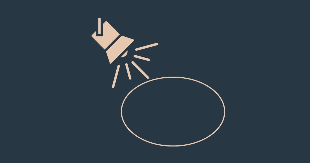 Spotlight die lege cirkel verlicht