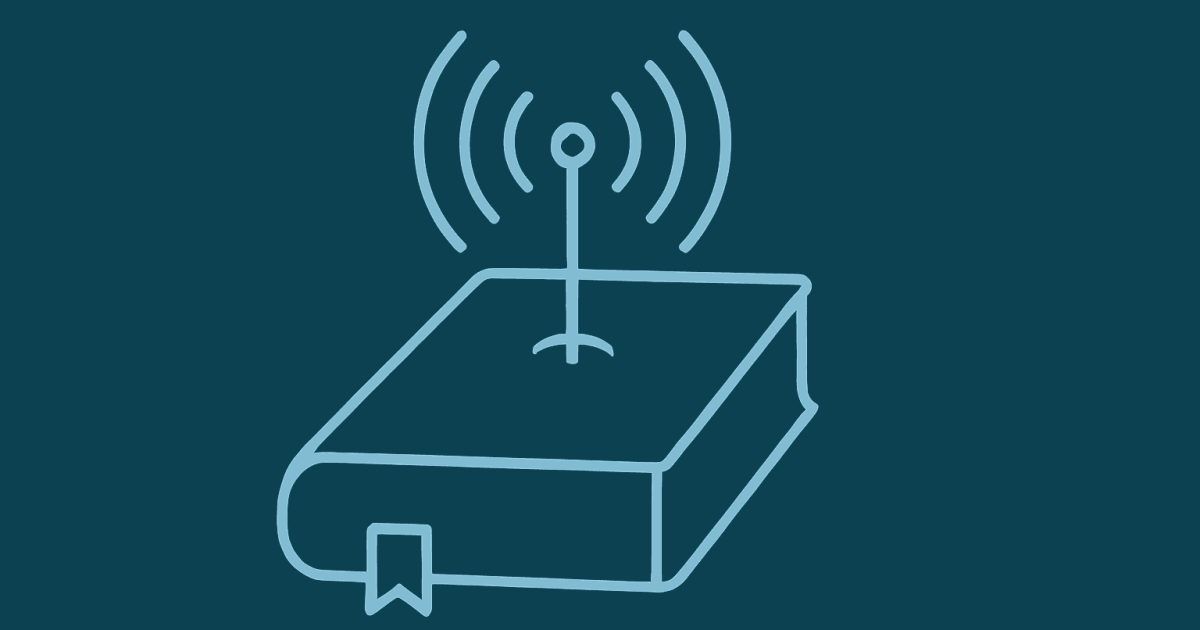 een boek met een antenne om een auteursplatform weer te geven